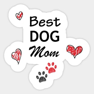 Best Dog Mom text Sticker